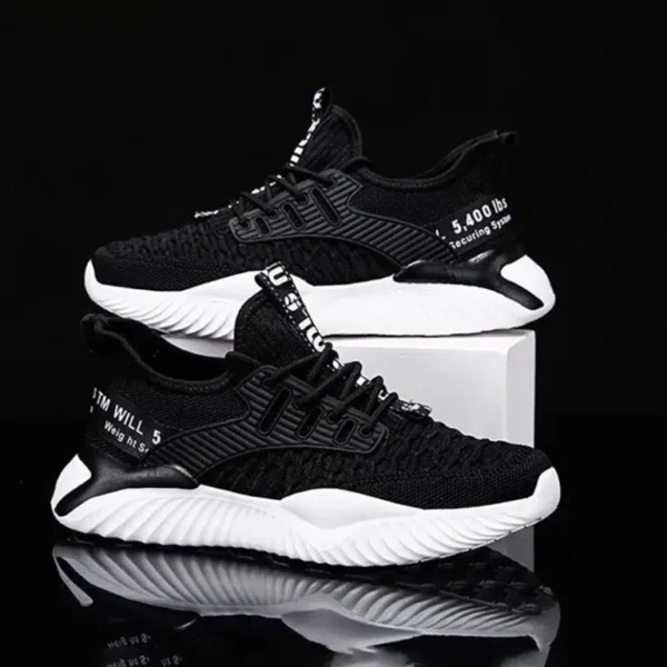 Men’s Sneakers Fashion Casual Flying Woven Running Shoes Korean Style - Image 3