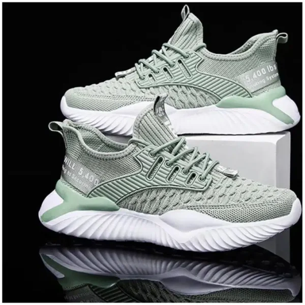 Men’s Sneakers Fashion Casual Flying Woven Running Shoes Korean Style - Image 2