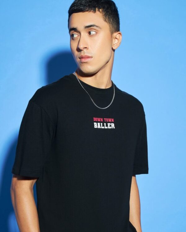 Men’s Black Downtown Typography Oversized Co-ord Set - Image 3